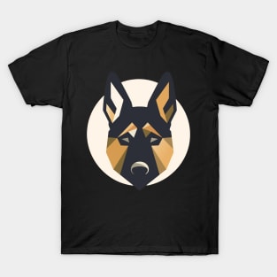 German Shepherd Minimal Geometric Style, Love Dogs T-Shirt